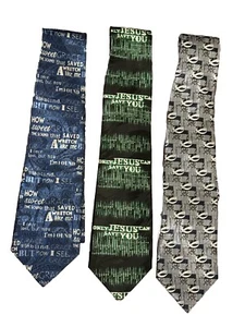 Christian Neck Ties Silk Religious Christianity Jesus - 3 Pack - New with Tags - Picture 1 of 1