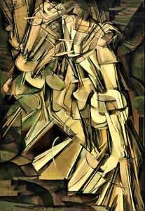 NUDE DESCENDING STAIRS - DUCHAMP - REFRIGERATOR PHOTO MAGNET - Picture 1 of 3