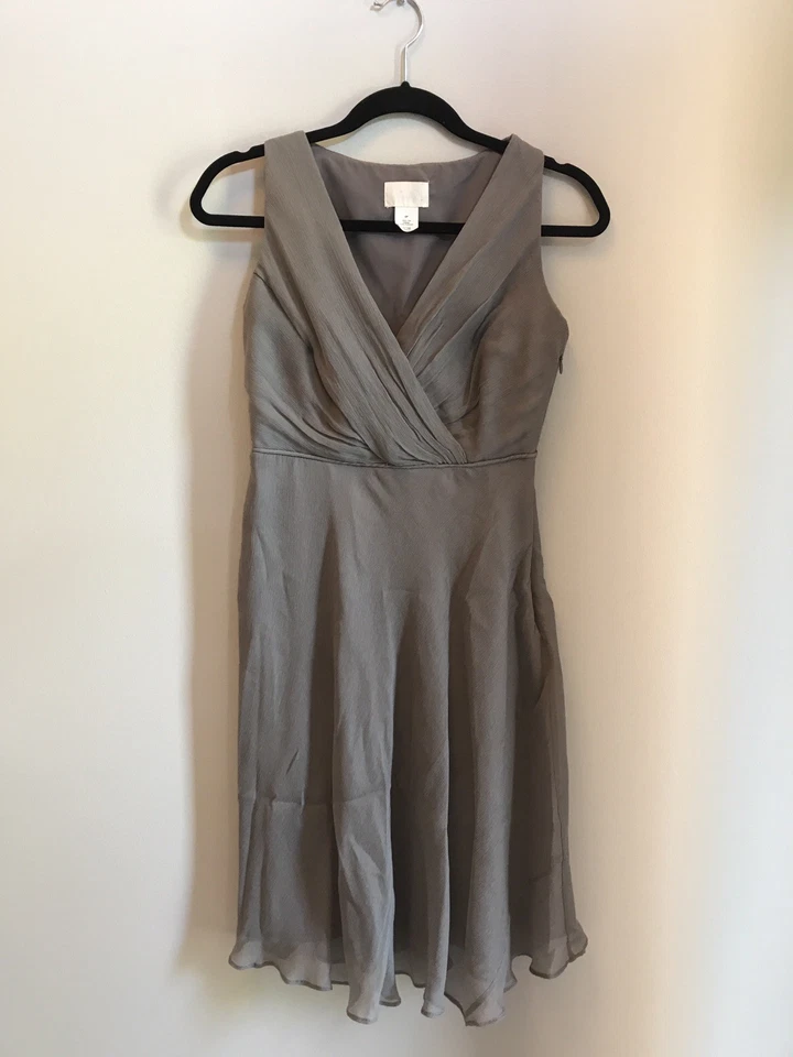 J Crew серый шифоновое платье подружки невесты - Изображение 1 из 4