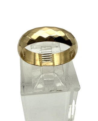 14ky 6.0mm diamond cut mens wedding band sz11- 5.4 grams $1000 #181 - Image 1 of 4