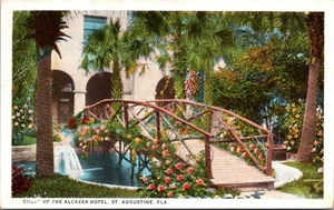 Postcard Court of The Alcazar Hotel St Augustine Florida FL - Picture 1 of 2