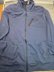 Spyder Active Jacket Mens XL Blue Full Zip Proweb Lightweight Performance - Picture 1 of 13
