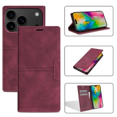 ShockProof Leather Card Wallet Case For iPhone 17 16 15 14 Pro Max 13 12 Cover - Image 1 of 4