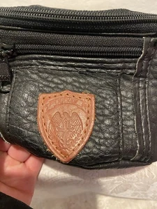 Leekee schwarze Bauchtasche Leder Made In Korea - Bild 1 von 6