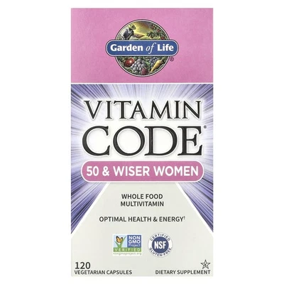Vitamin Code®, Multivitamínico de alimentos integrales para mujeres 50 y más sabias, 120 vegetarianas Foto 1 de 3