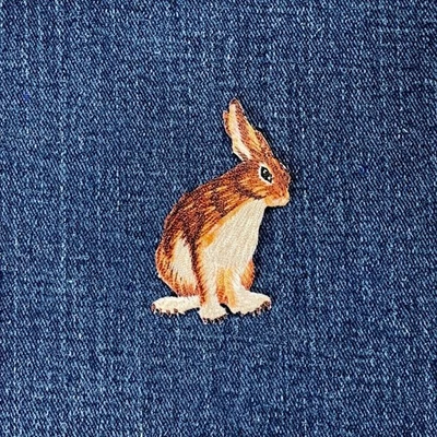 Jack Rabbit Applique Patch - Embroidered Animal Badge 2-1/8" (Iron On) - Image 1 of 2