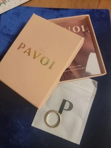 Pavoi 14K Gold Plat3D CZ Double Row Eternity Ring Original Box Neu Gr. 8 - Bild 1 von 4