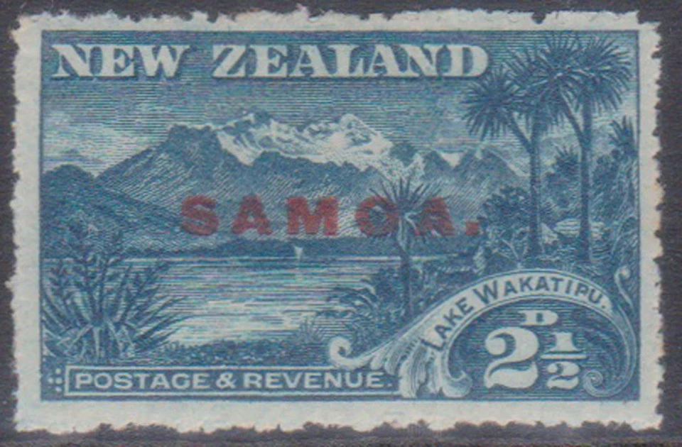 (K40-28) 1914 Samoa 2 1/2d selo azul O/P Samoa MH (AC)  - Imagem 1 de 1
