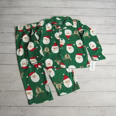Conjunto de pijama Carter's flanela menino tamanho 5 5T Natal feriado Papai Noel - Imagem 1 de 3