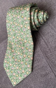 Vineyard Vines Martha’s Vineyard Shep & Ian Citrus Imported Silk Tie Green USA - Picture 1 of 7