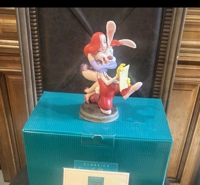 Кролик WDCC Роджер и Джессика «Дорогая Джессика, как я люблю тебя?» Статуя, коробка и сертификат подлинности - Изображение 1 из 4