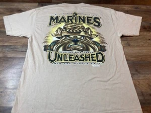 Camiseta Bulldog Desatada de los Marines de los Estados Unidos para Hombre Grande Mangas Cortas Bronceadas - Imagen 1 de 8
