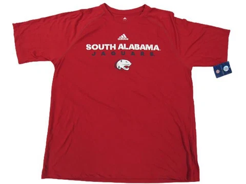 New South Alabama Jaguars Mens Sizes M-L-2XL Adidas Red Polyester Shirt Cover