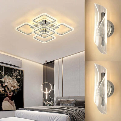 GOECO Plafoniera LED 73W Moderna con Telecomando Luce Regolabile Design Geometrico