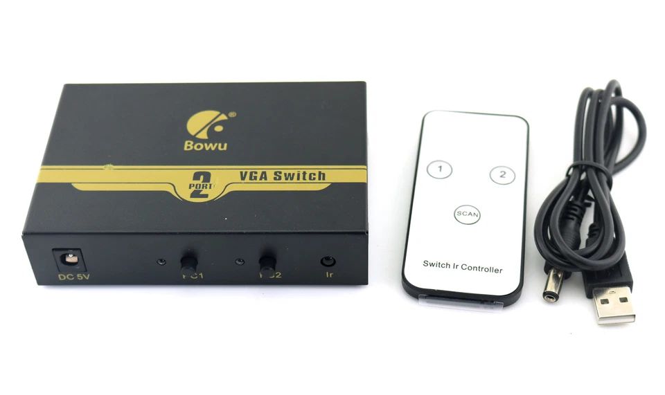 1x Remote Control VGA Switcher 2 to 1 out HD Video Computer Monitor Converter - Image 1 of 1