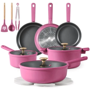 Kitchen Cookware Sets, Nonstick Pots and Pans Set, Induction Cookware, 17 Pcs - Picture 1 of 8