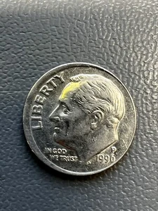 1996 P ROOSEVELT DIME OFF CENTERED STRIKE ERROR / DIME / COINS ERROR/RARE COINS - Picture 1 of 8