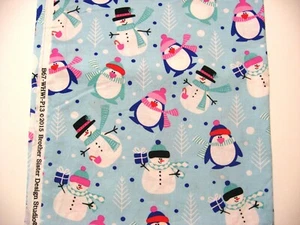 30" Brother Sisters Designs Studio Snowmen Penguin Christmas Tree Polka Dot Snow - Picture 1 of 1