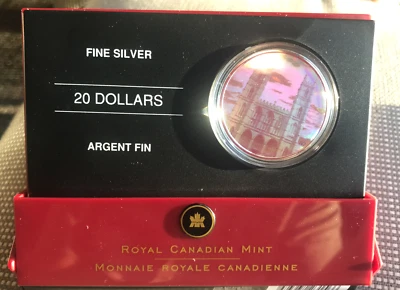 CANADA COIN 20 DOLLARS 2006 NOTRE DAM HOLOGRAM IN ORIGINAL CASE  - Image 1 of 3