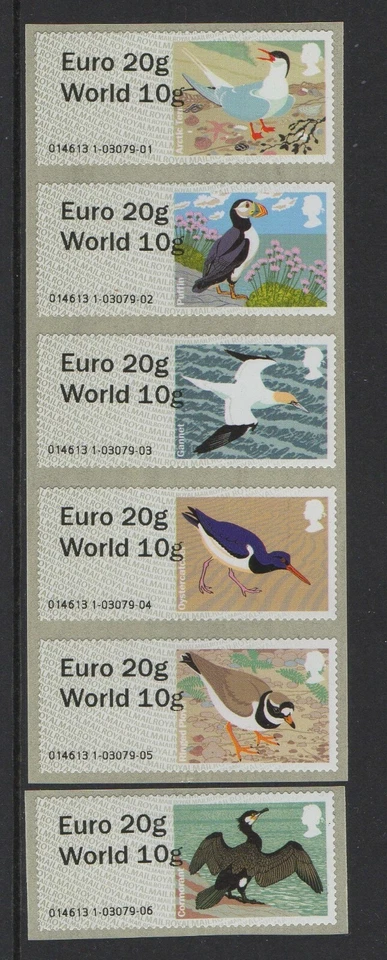 BIRDS 4 WINCOR SET of 6 DUAL VALUES EURO 20g/WORLD 10g POST GO + RECEIPT  - RARE - Image 1 of 1