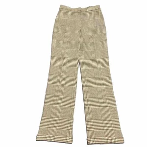 Etcetera Women Patchwork Houndstooth Beige Cashmere Stretch Slack Pants-6-1196 - Picture 1 of 14