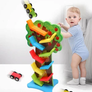 Toddler Toys Wooden Ramp Racer Race Car Toys for 1 2 3 Year Old Girls Boys, Wood - Picture 1 of 2