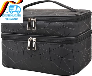 MKPCW Kosmetiktasche Groß - Wasserdichte Kulturtasche Damen Mit Pinseltasche Und - Bild 1 von 12