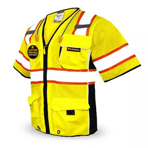 KwikSafety EXECUTIVE Hi Vis reflektierende ANSI PPE Vermessungsweste Klasse 3 - Bild 1 von 25