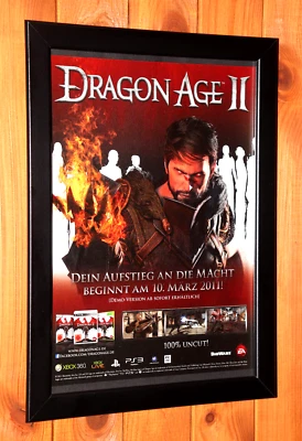 龙腾世纪 II 2 Xbox 360 macOS PS3 罕见小型促销海报/广告页带框 — 第 1/4 张图片
