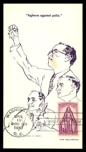 Mayfairstamps US FDC 1957 Those Who Helped Fight Polio Maximum First Day Card aa - Picture 1 of 2