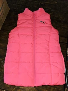 Girls Puma Pink Puffer Vest Size 10/12 - Picture 1 of 4