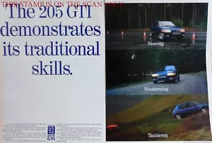 PEUGEOT 205 'GTI' Motor Car ADVERT (2) Original Vintage 1991 Print Ad E16/30 - Imagen 1 de 1