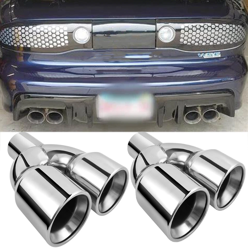 Par de ponta de silenciador de carro 2,5" entrada 3,5" saída para Pontiac Firebird Trans Am WS6 - Imagem 1 de 4