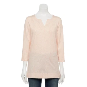 Túnica para mujer talla XL Croft & Barrow cuello dividido rosa cachemira venta al por menor $30,00 - Imagen 1 de 6
