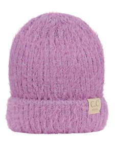 C.C Kids' Children's Soft Warm Fuzzy Two Tone Cuff Beanie Skull Cap - Picture 1 of 28