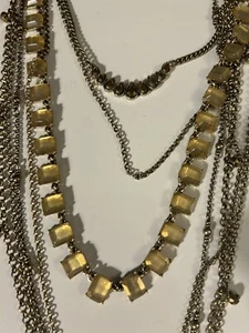Lucky Brand Gold Tones Chains & Stones Layered 4 in 1 Convertible Necklace  - Picture 1 of 6
