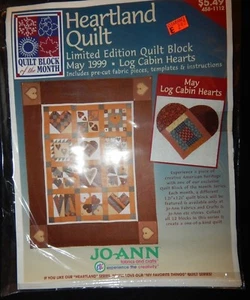 JoAnn Heartland Quilt Block des Monats Mai 1999 Queen of Hearts versiegelt - Bild 1 von 2