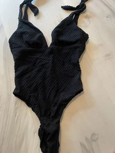 Costume da bagno Seafolly Australia pezzo unico nero testurizzato taglia 8 nuovo senza etichette - Foto 1 di 5