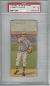 HANS LOBERT/EARL MOORE 1911 T201 MECCA DOUBLE FOLDERS VG-EX PSA 4