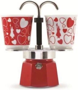 Bialetti Moka Mini Express Set de 2 Tazas Corazón 90 ml - Imagen 1 de 1