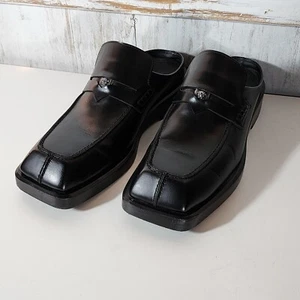 Mocasines de cuero sin respaldo negros 44 US 10,5 $850 VERSACE @41 para hombre - Imagen 1 de 12
