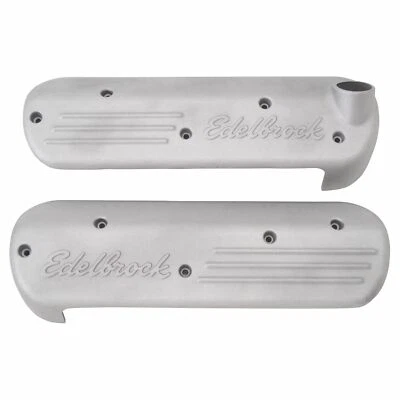EDELBROCK #4118 LS SERIES COIL COVERS IN SATIN FINISH 3-3/8" OVERALL HEIGHT - Image 1 of 2