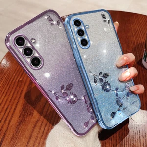 Per Samsung Galaxy A54 5G custodia trasparente morbida in TPU glitter alla moda di lusso - Foto 1 di 15