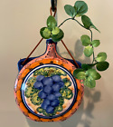 Window / Wall Hanging Flower Bud Vase, Hand Painted in Greece, 7 3/4”H, Signed