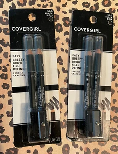 Covergirl Easy Breezy Brow, Fill, & Define 2 Pencils With Sharpener, Black 500 - Picture 1 of 3