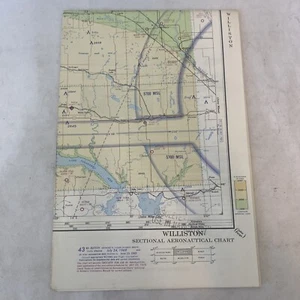 Vintage Williston North Dakota Aeronautical Chart 1969 - Aviation Map, 43rd - Picture 1 of 12
