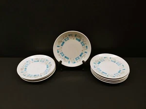 8x Vintage Blue Heaven Royal China MCM Atomic 6" Diam Plates Bread/Dessert/Appt - Picture 1 of 6