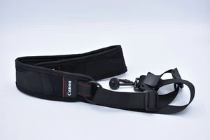 Bracelet de cou pour appareil photo Canon NS-EN110, noir avec coutures rouges et vis de montage - Photo 1 sur 2