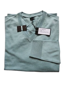 Herren V Kragen Sommer Strick Pullover Dünn Leicht Extrafine Merino Seide - Bild 1 von 14