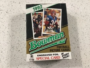 1992 BOWMAN FOOTBALL UNOPENED HOBBY WAX BOX (36 PACKS) SMITH/SANDERS GOLD FOIL! - Picture 1 of 8